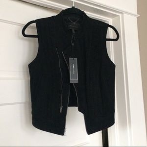 NWT BCBGMaxAzria Luxe Black Suede Vest